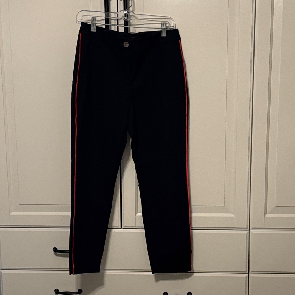 Ted Baker Navy Blue Pants with Red Stripe